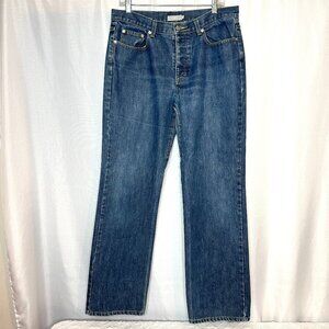 J Crew Wmn Straight Leg Mid Rise Button Fly Jeans, 14T Minimalist Preppy Western